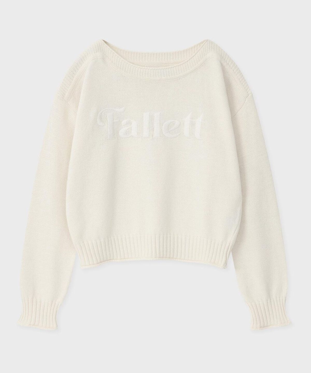 팔렛(FALLETT) 스토리 로고 자수 니트 크림