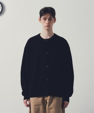 미니멀 라운드넥 포켓 가디건 (블랙
