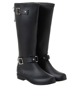 베티붑 하트 참 벨티드 레인 부츠_블랙