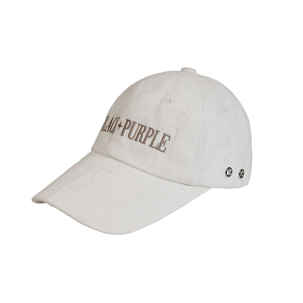 MUSINSA | BLACK PURPLE Vortex side eyelet ball cap - IVORY