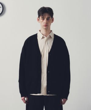 미니멀 베이직 오버 가디건 (블랙