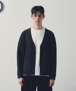 미니멀 베이직 오버 가디건 (다크그레이