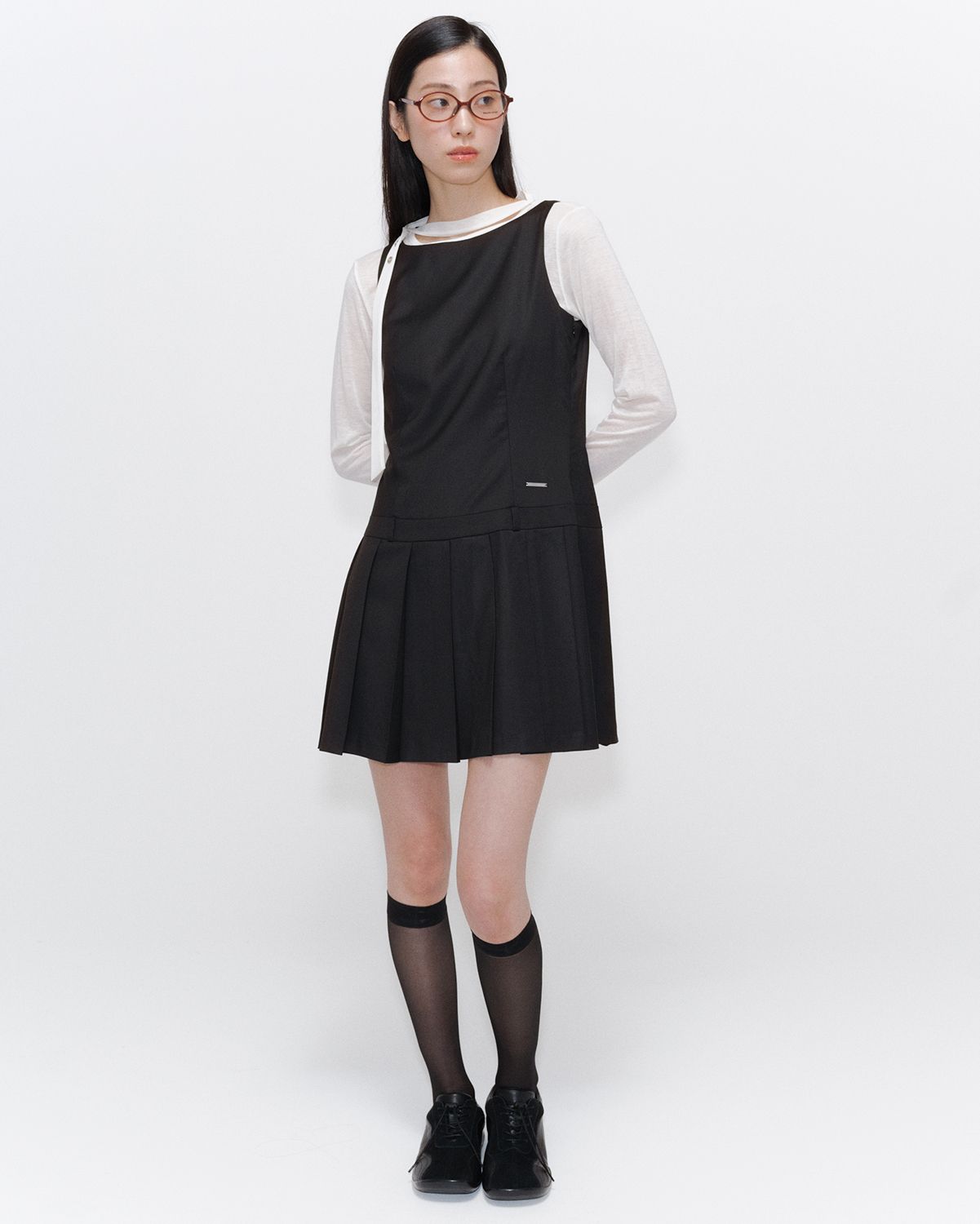【Miseki SEOUL】25SS★ Pleats one piece MUSINSA | MISEKI SEOUL Pleats one piece BLACK