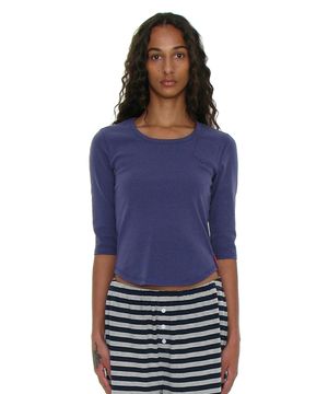 PWC 라운드넥 쓰리쿼터 슬리브 티_퍼플