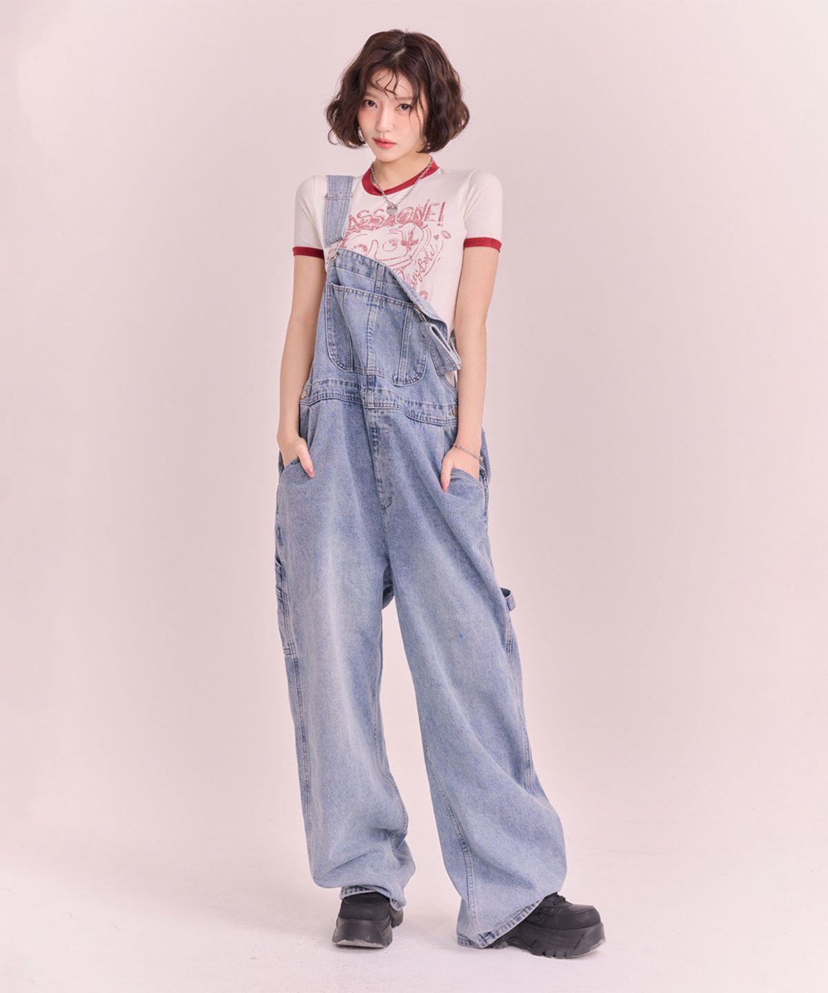캔버스(CNVS) 베티붑 데님 오버롤 팬츠_라이트블루