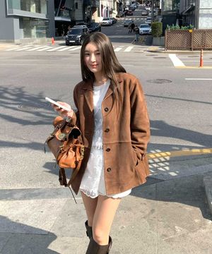 SUEDE LEATHER JACKET_2COLORS