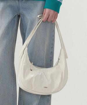 클로버하트 플랫 리본 숄더백 Ivory