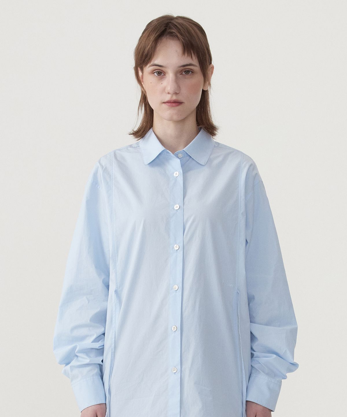 커버낫 우먼(COVERNAT WOMAN) 우먼 오버핏 포플린 셔츠 Light Blue