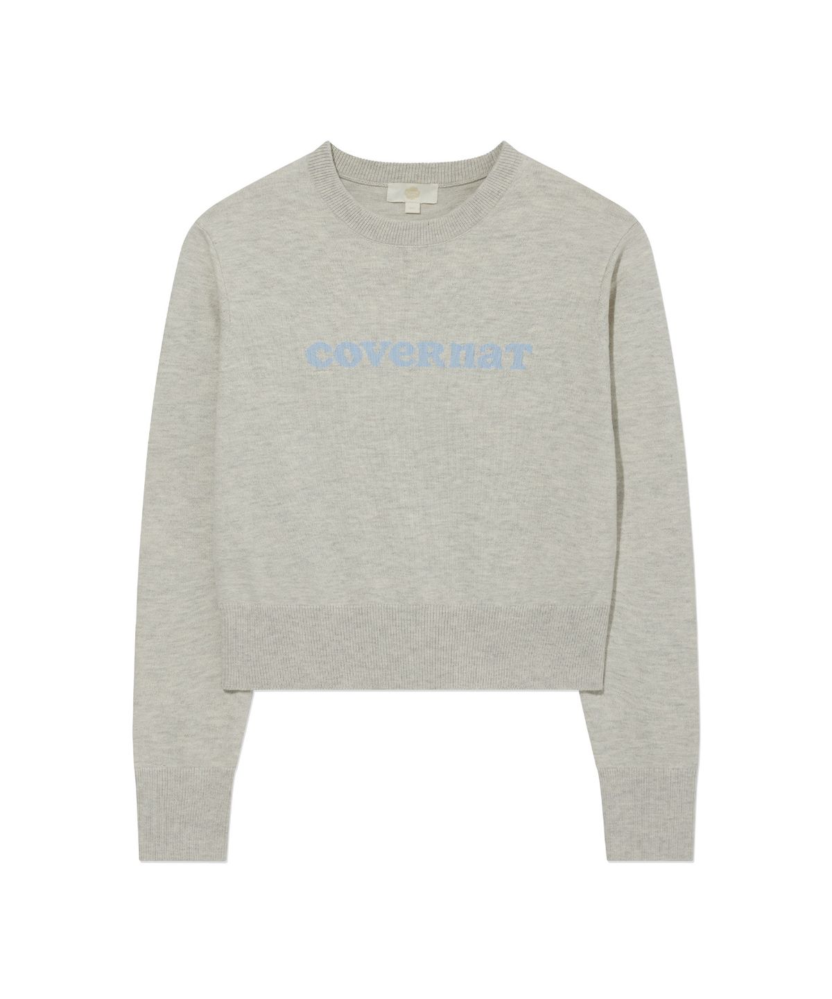 커버낫 우먼(COVERNAT WOMAN) 우먼 쿠퍼로고 라운드넥 니트 Heather Gray