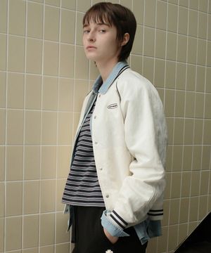 우먼 바시티 자켓 Ivory