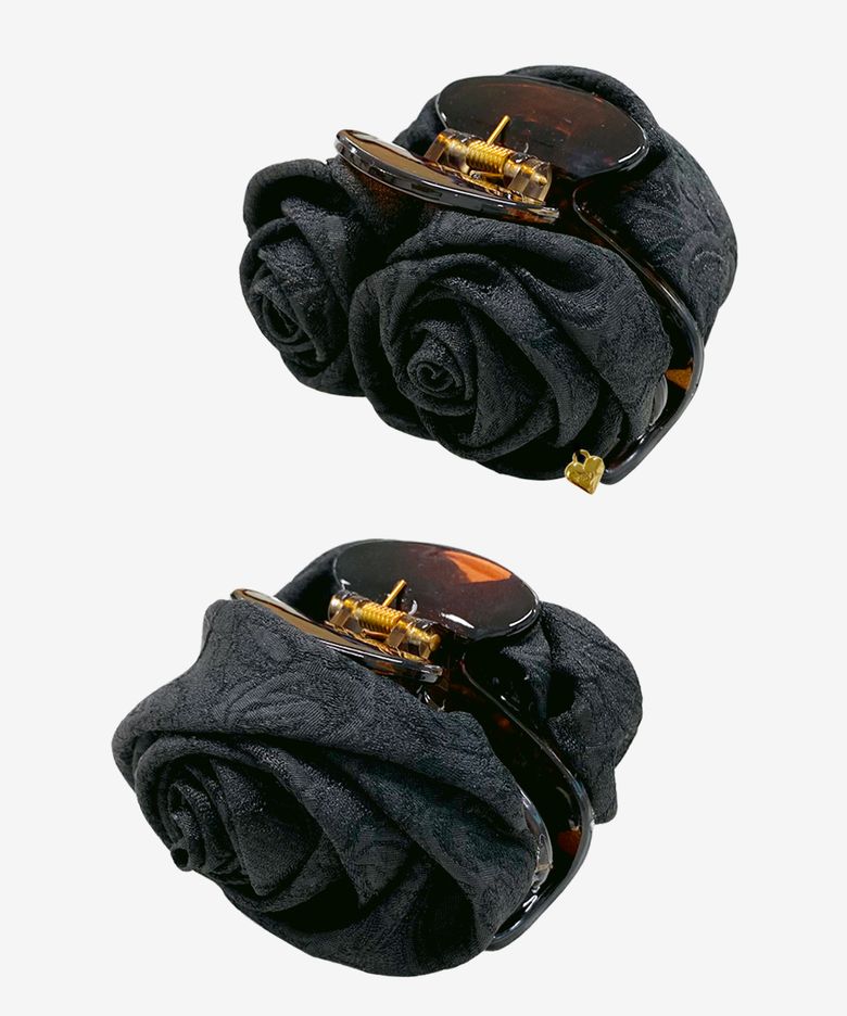 Rosy-rose hair claw, BLACK