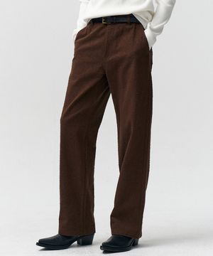 펀치드 스트레이트 데님 팬츠 (브라운)