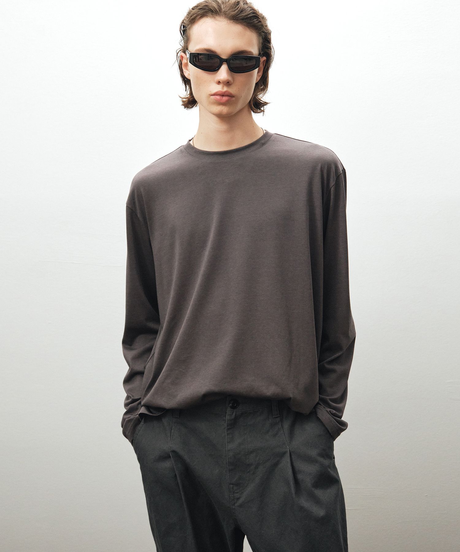 MUSINSA公式 | NOIRER シルキーブレンドクルーネックTシャツ 