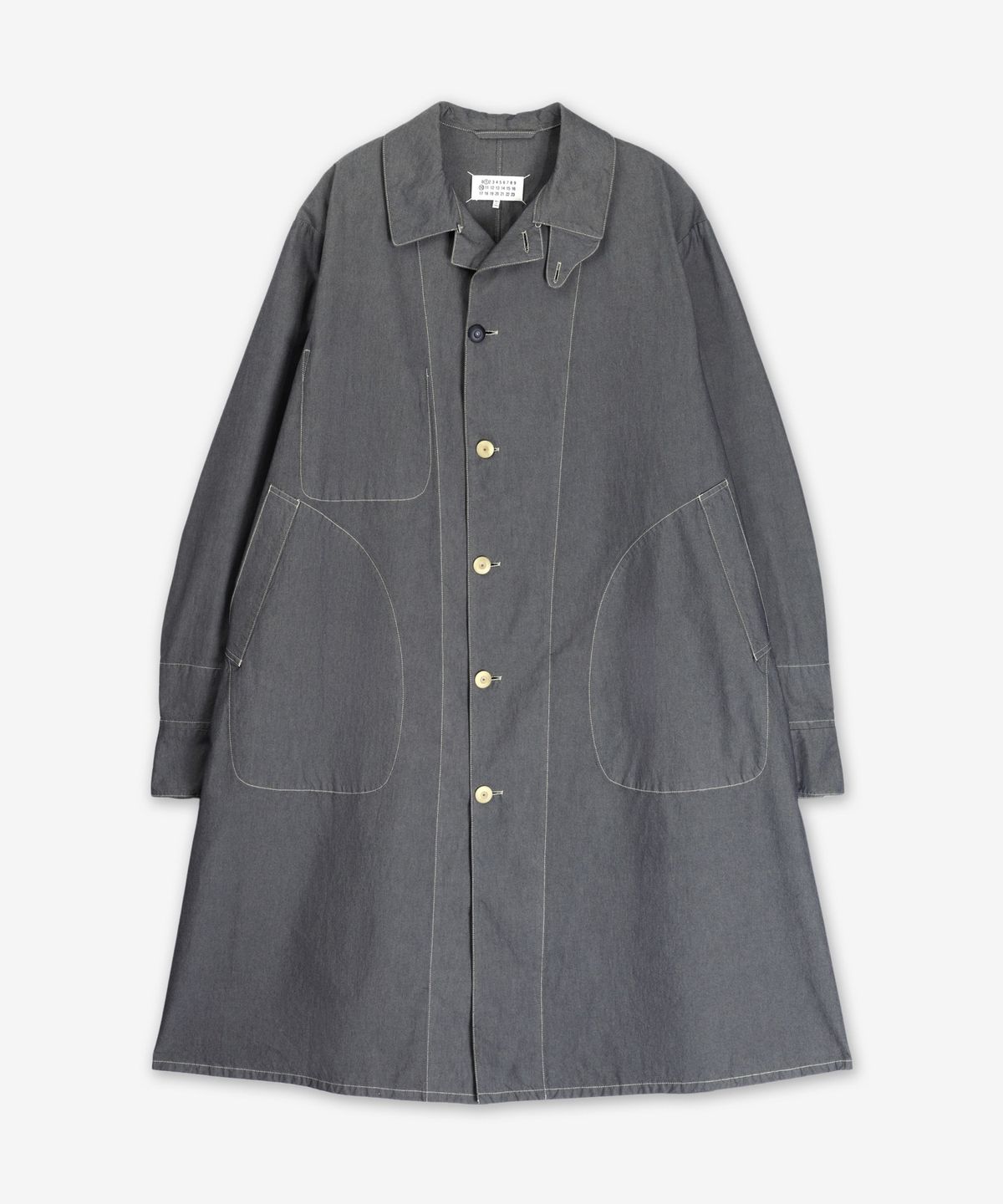 메종 마르지엘라(MAISON MARGIELA) 얀 다이드 코튼 캔버스 코트 - 그레이 멜란지 / S50AA0156M35299860M