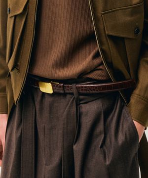 듀얼 체인저블 레더 벨트 (브라운)