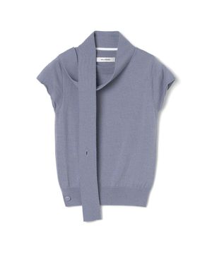 투웨이 머플러 니트 탑 [스카이 블루]