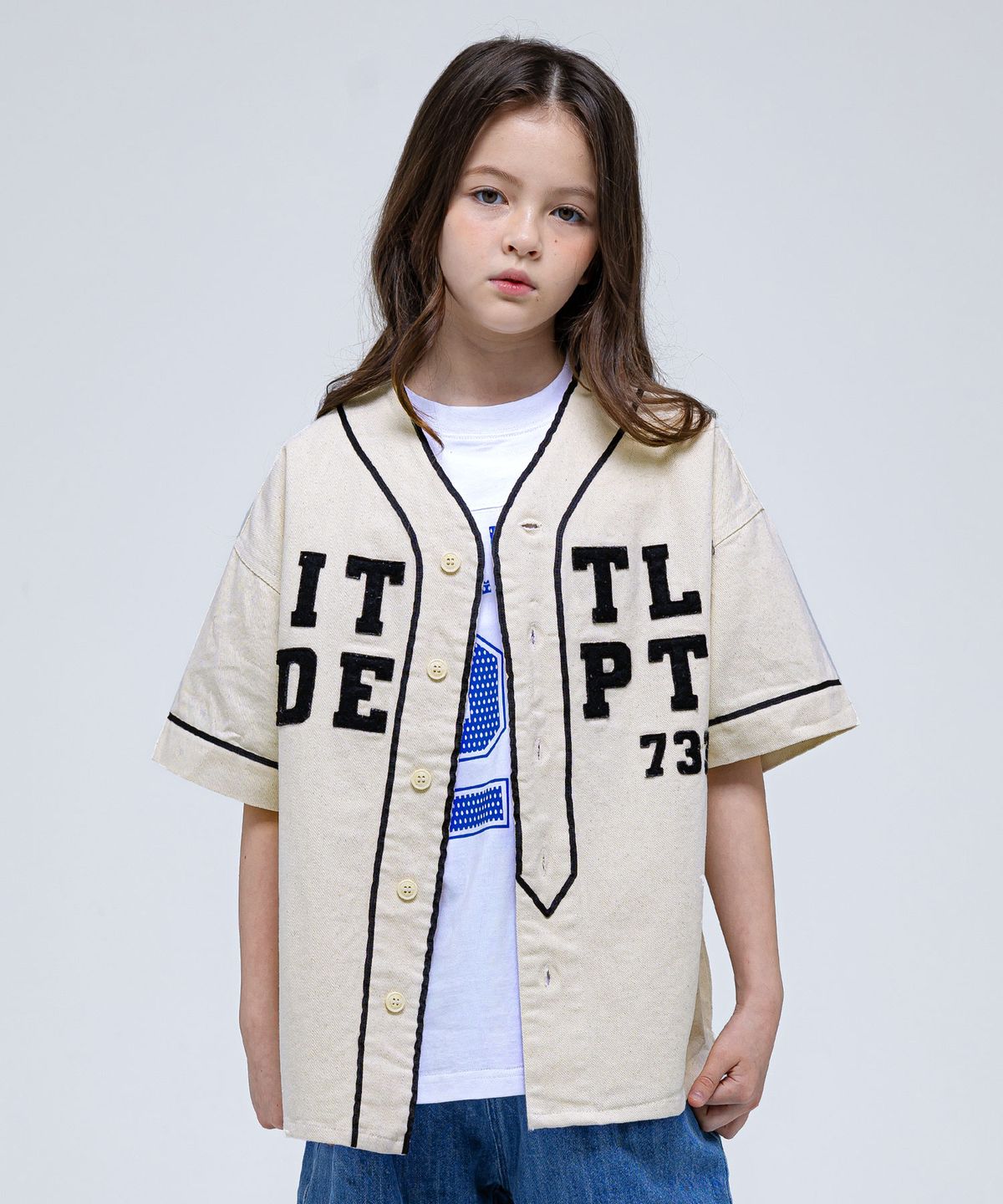 리틀뎁(LITTLE DEPT) DEPT 베이스볼 셔츠 Ivory