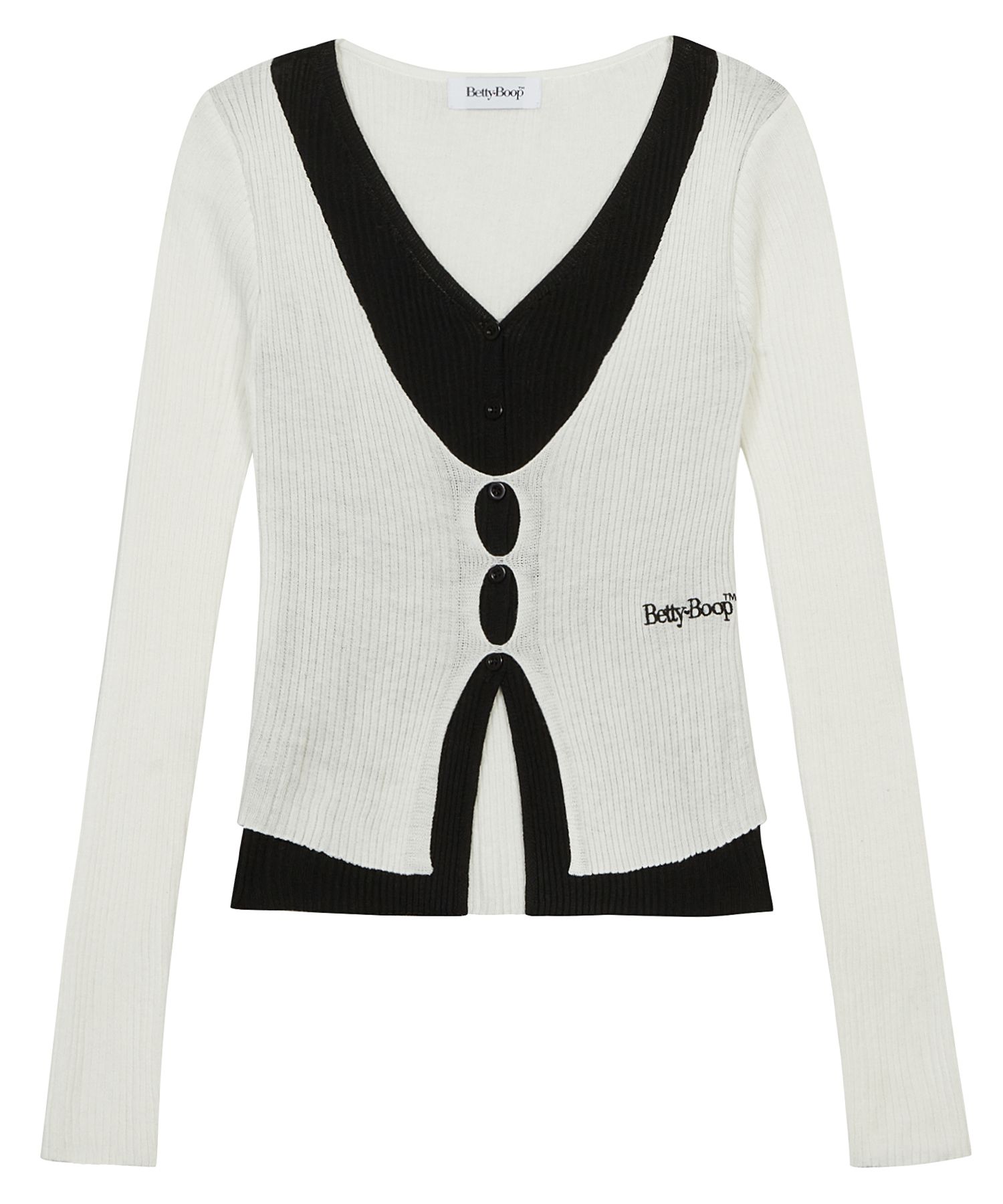 MUSINSA公式 | BETTY BOOP Betty Boop Layered Cutout Knit_Ivory