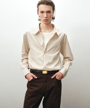 자카드 스트라이프 셔츠 (아이보리)
