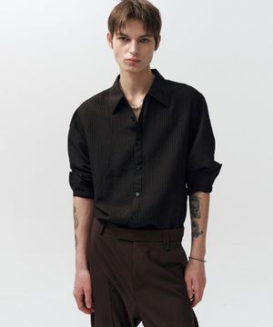 시어 번아웃 셔츠 (블랙)
