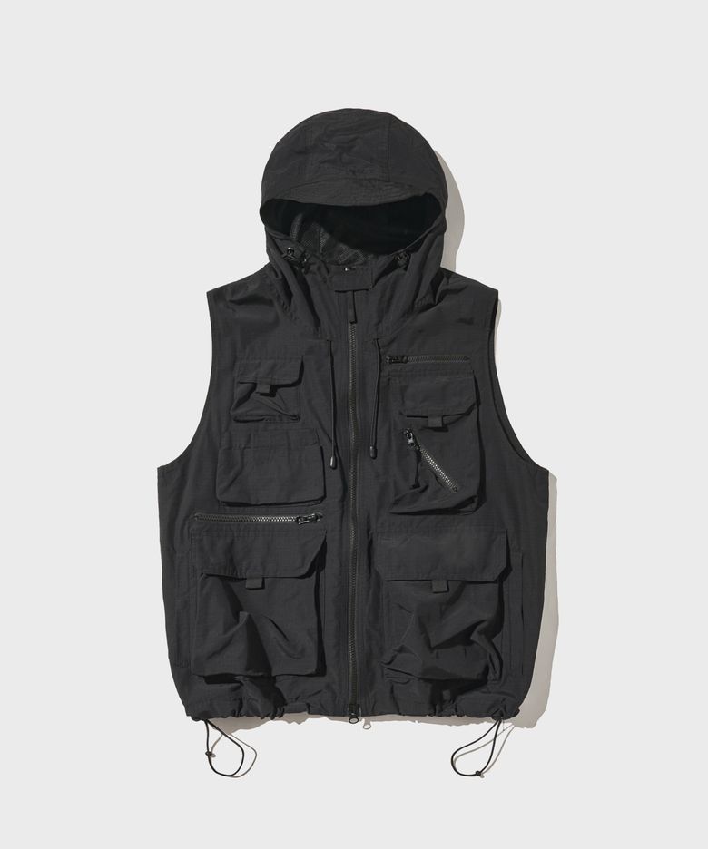 SAFARI HOOD VEST_BLACK
