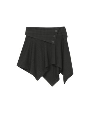 Unbalanced flow mini skirt BLACK