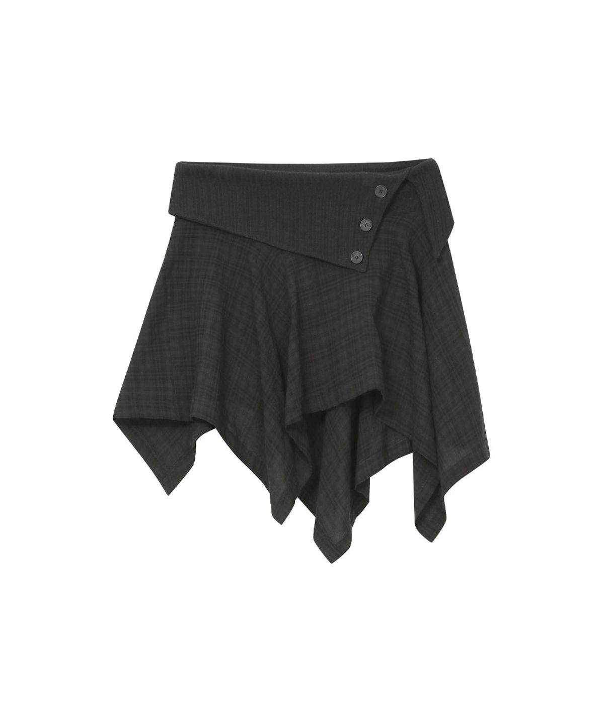 미세키서울(MISEKI SEOUL) Unbalanced flow mini skirt CHECK