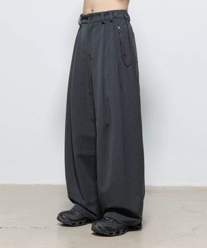 록 링크 팬츠 [차콜 스트라이프]