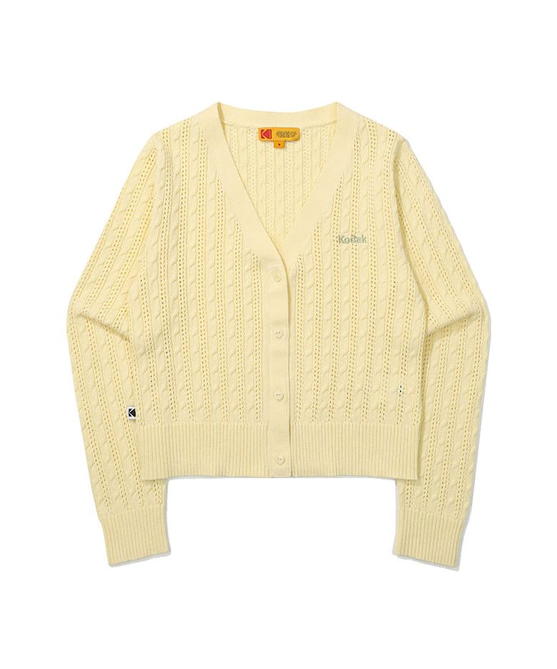 케이블 브이넥 가디건 우먼 IVORY