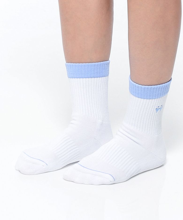Baby Blue with Grip 스포츠 쿠션 크루삭스 무봉제 심리스 양말