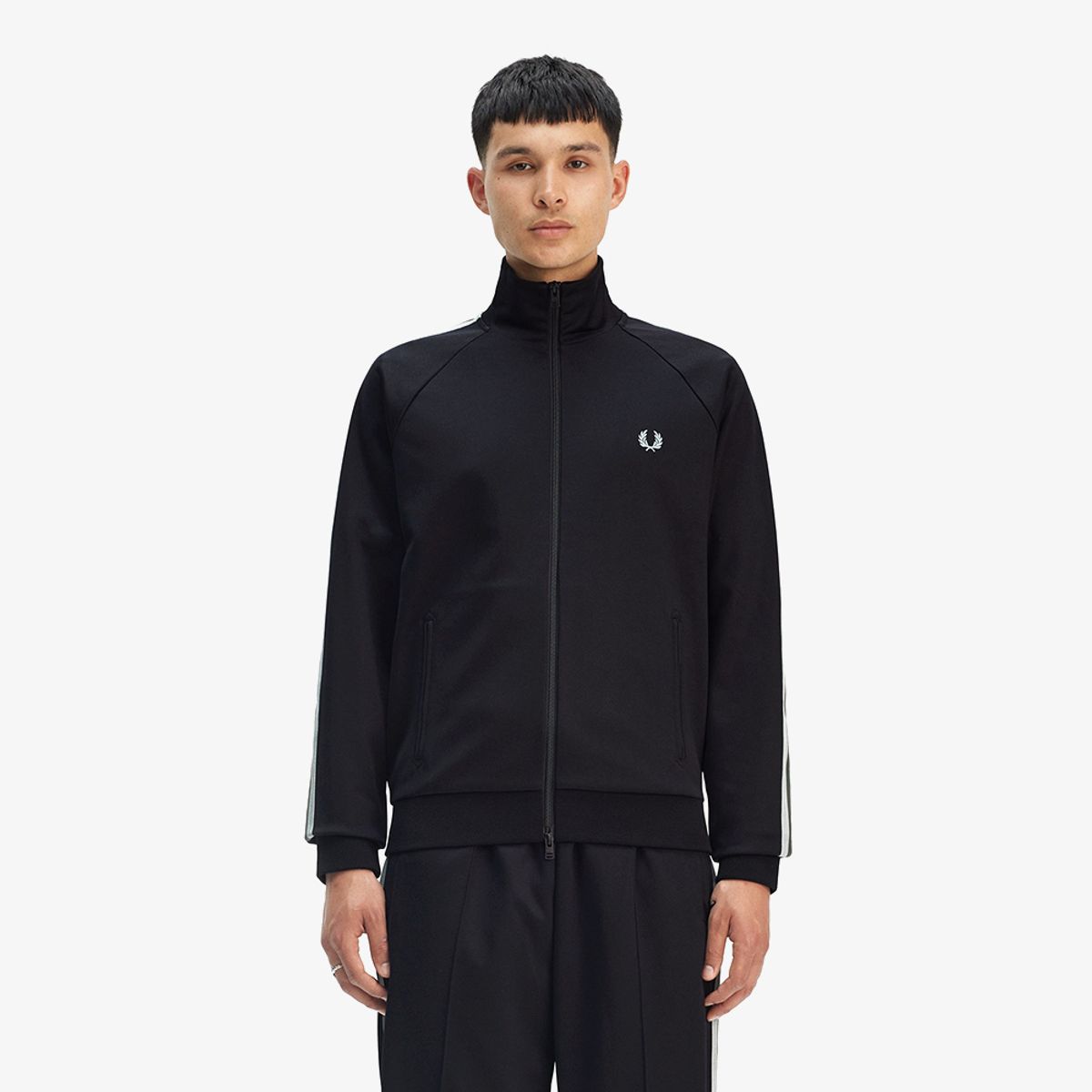 프레드페리(FRED PERRY) [Sport] 투컬러 테잎 트랙재킷 - 블랙 AFPM2519045-102