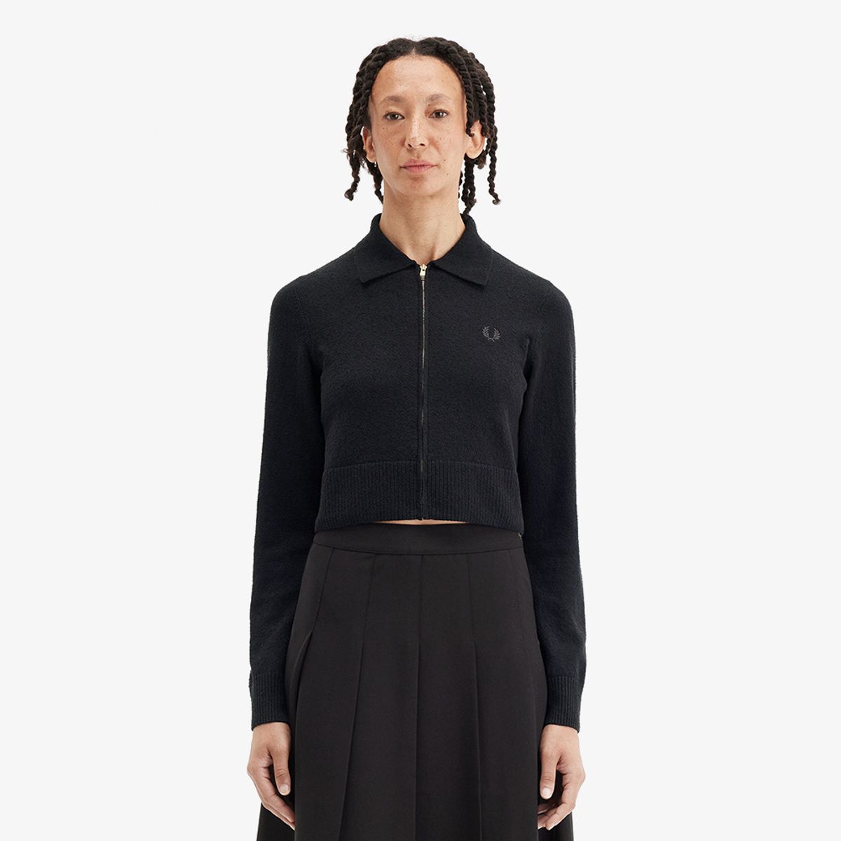프레드페리(FRED PERRY) [Womens] 집 스루 가디건 - 블랙 AFPF251K112-102