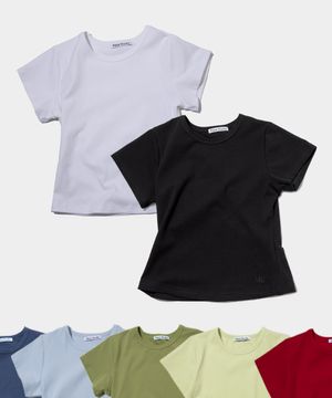 [2PACK] 플레이스 심플 베이직 슬림핏 세미 크롭 코튼 반소매티 _10color