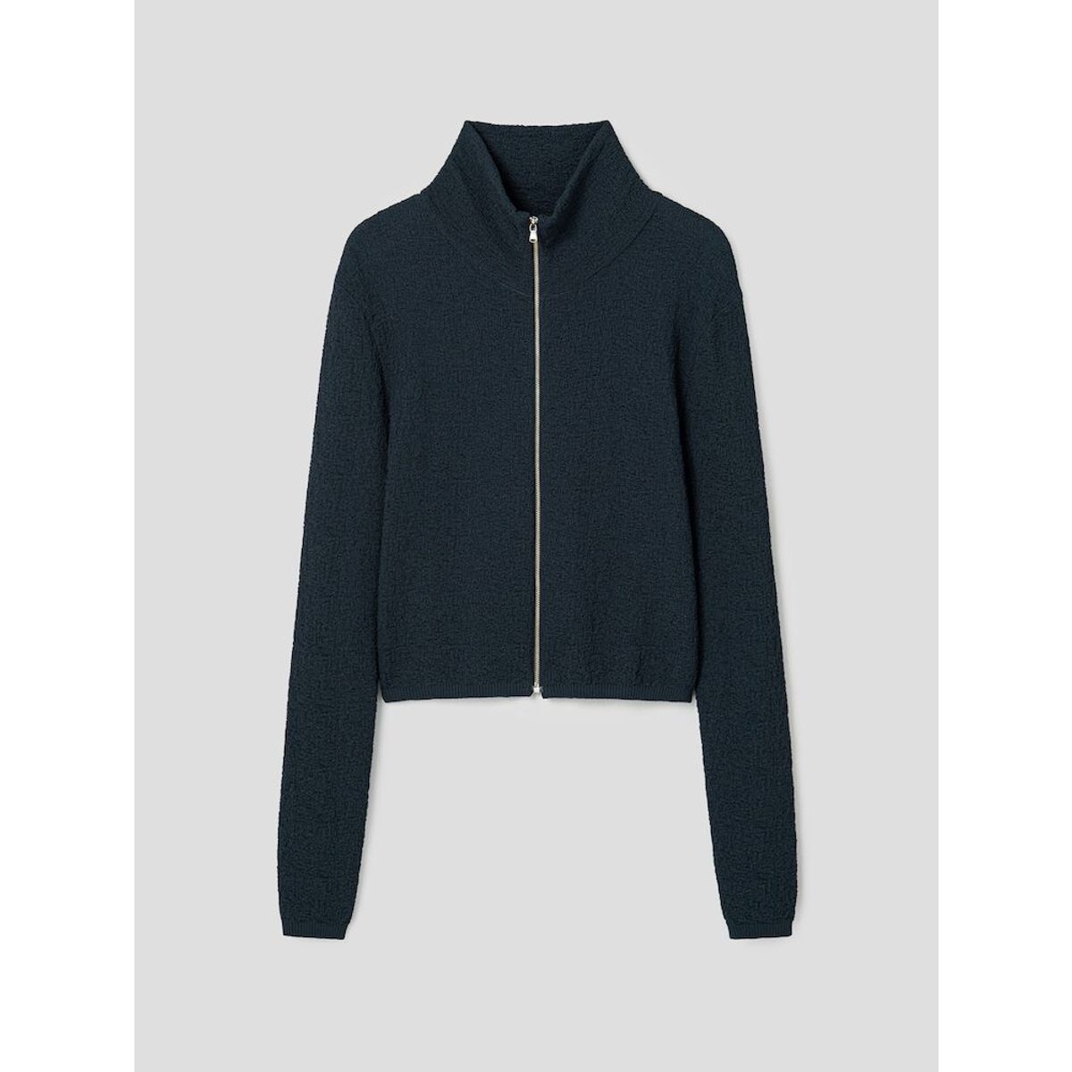 앙개(ANGGAE) Luffa Sheer Zip Up   Navy