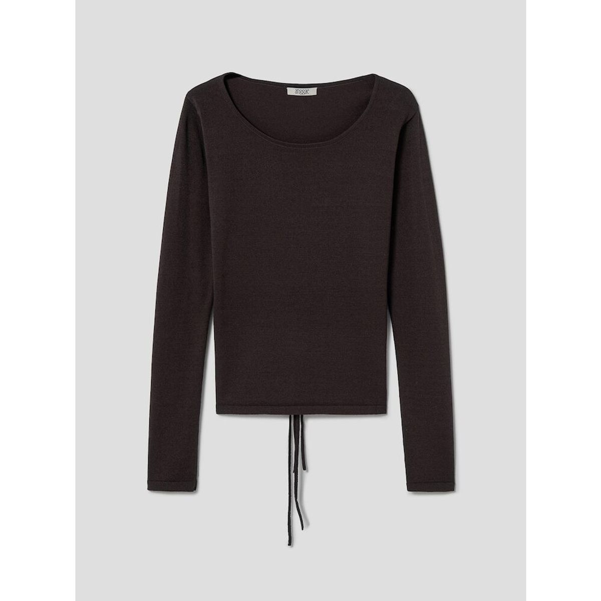앙개(ANGGAE) Back Ribbon 2Way Pullover  Brown