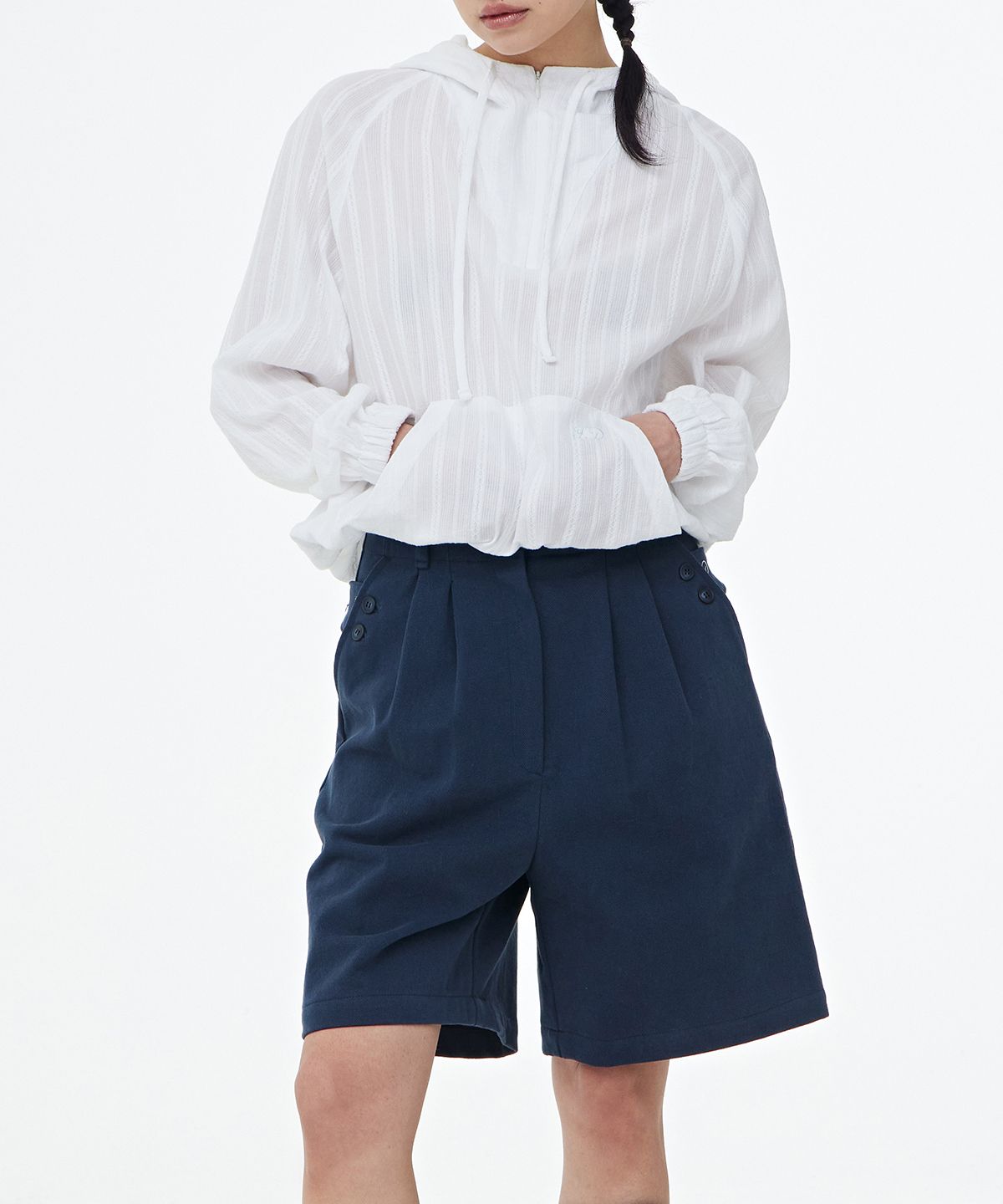 【FOGDAWN】Pocket Cotton Bermuda Pants バミューダ パンツ MUSINSA公式 | FOGDAWN Pocket Cotton Bermuda Pants (navy)
