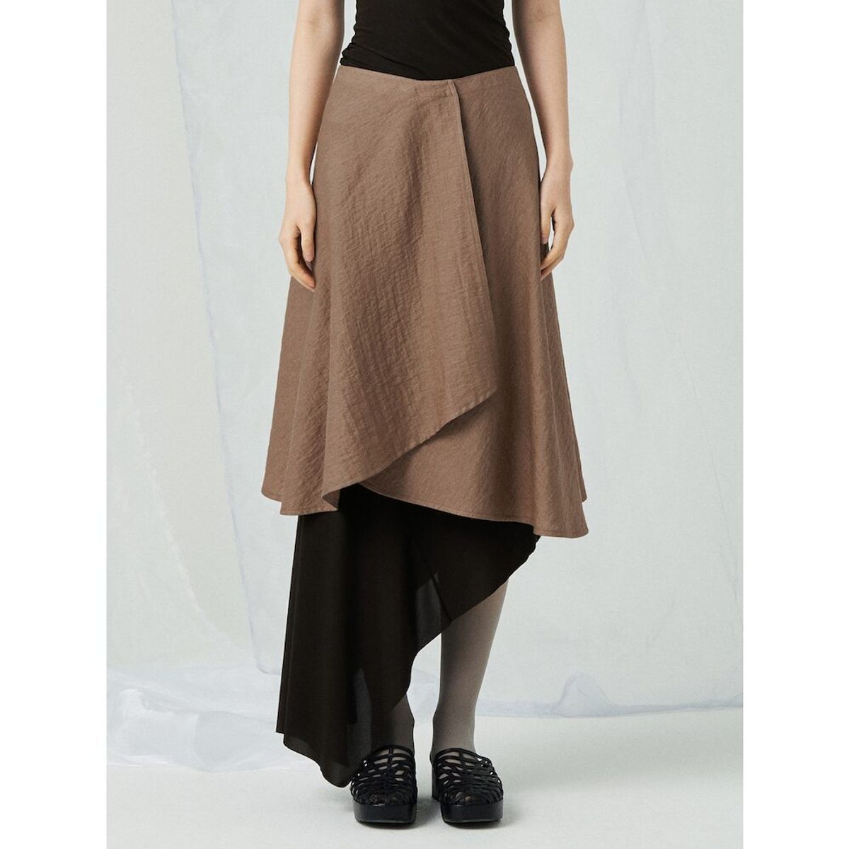 앙개(ANGGAE) Midi Wrap Skirt  Mustard