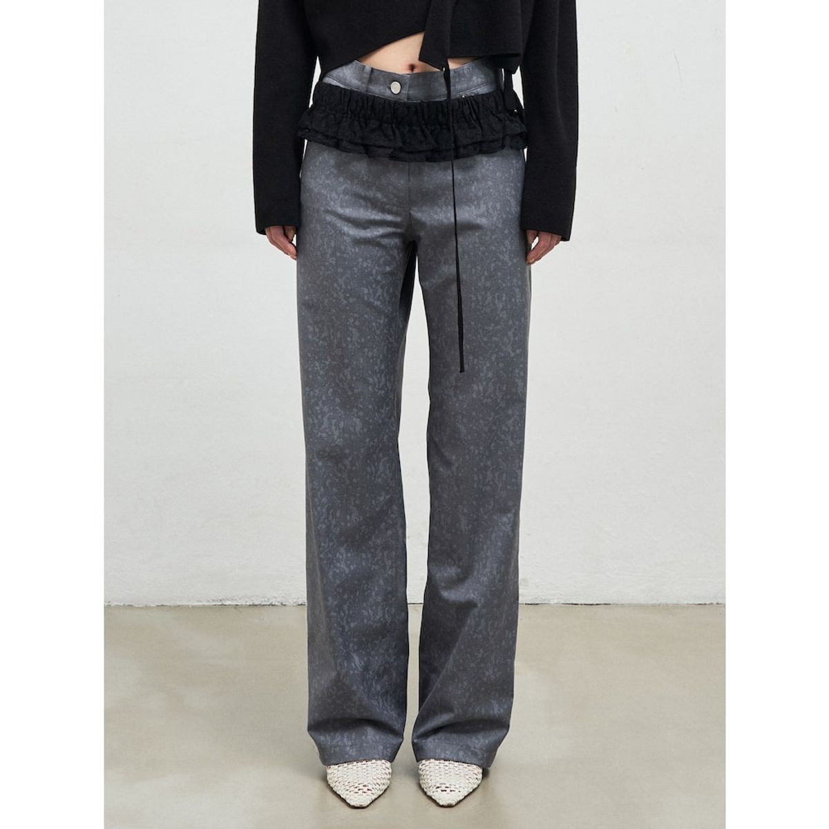 앙개(ANGGAE) Layered Lace Belt  Black