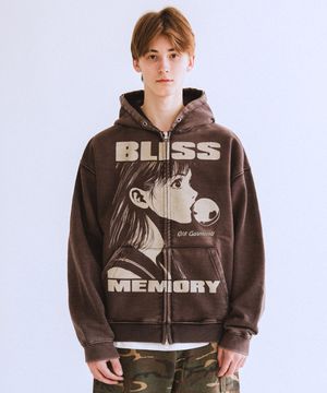 RG Bliss Washed Zip-up hoodie (Black)