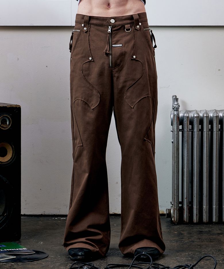 WESTERN BOOTS CUT PANTS BROWN