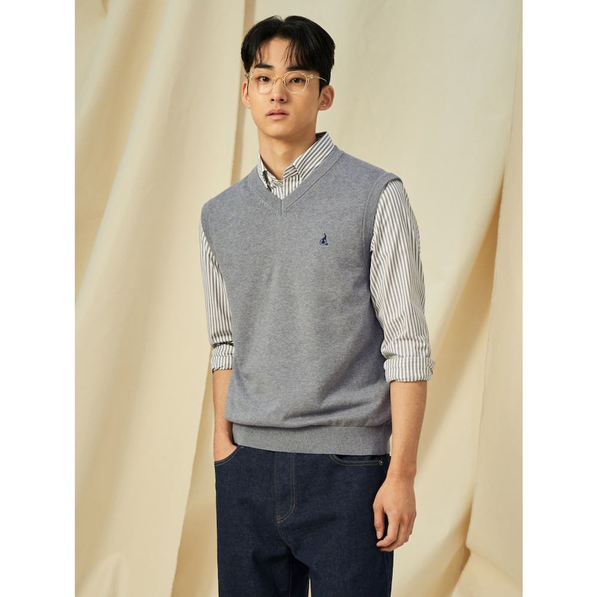 빈폴 멘(BEANPOLE MEN) [Essential] V넥 베스트  그레이