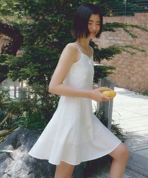 GENA RIBBON LACE SLEEVELESS MINI OPS WHITE