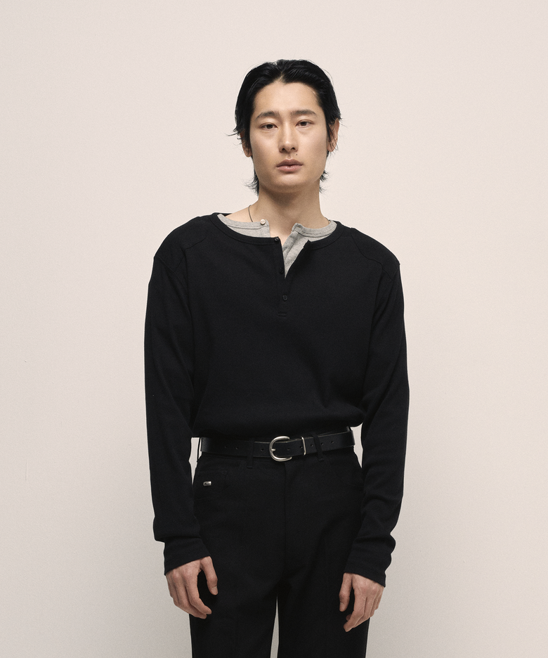 아에르 헨리 셔츠 _ 블랙
