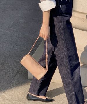 지니 써클 미니 숄더백 연핑크 [소가죽]