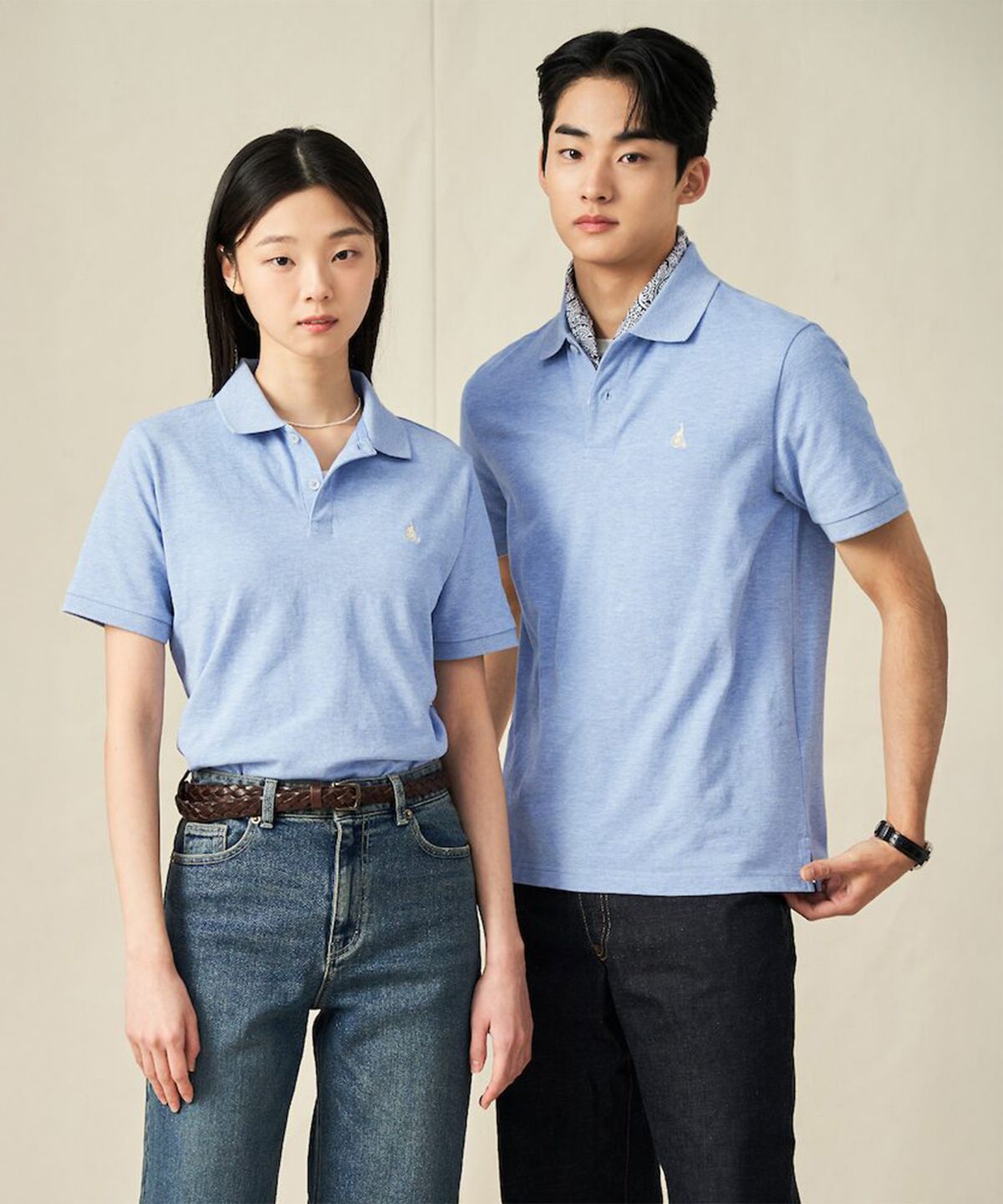 빈폴 멘(BEANPOLE MEN) [Essential] 남녀공용 수피마 코튼 피케 티셔츠  스카이 블루 (BC5242E11Q)