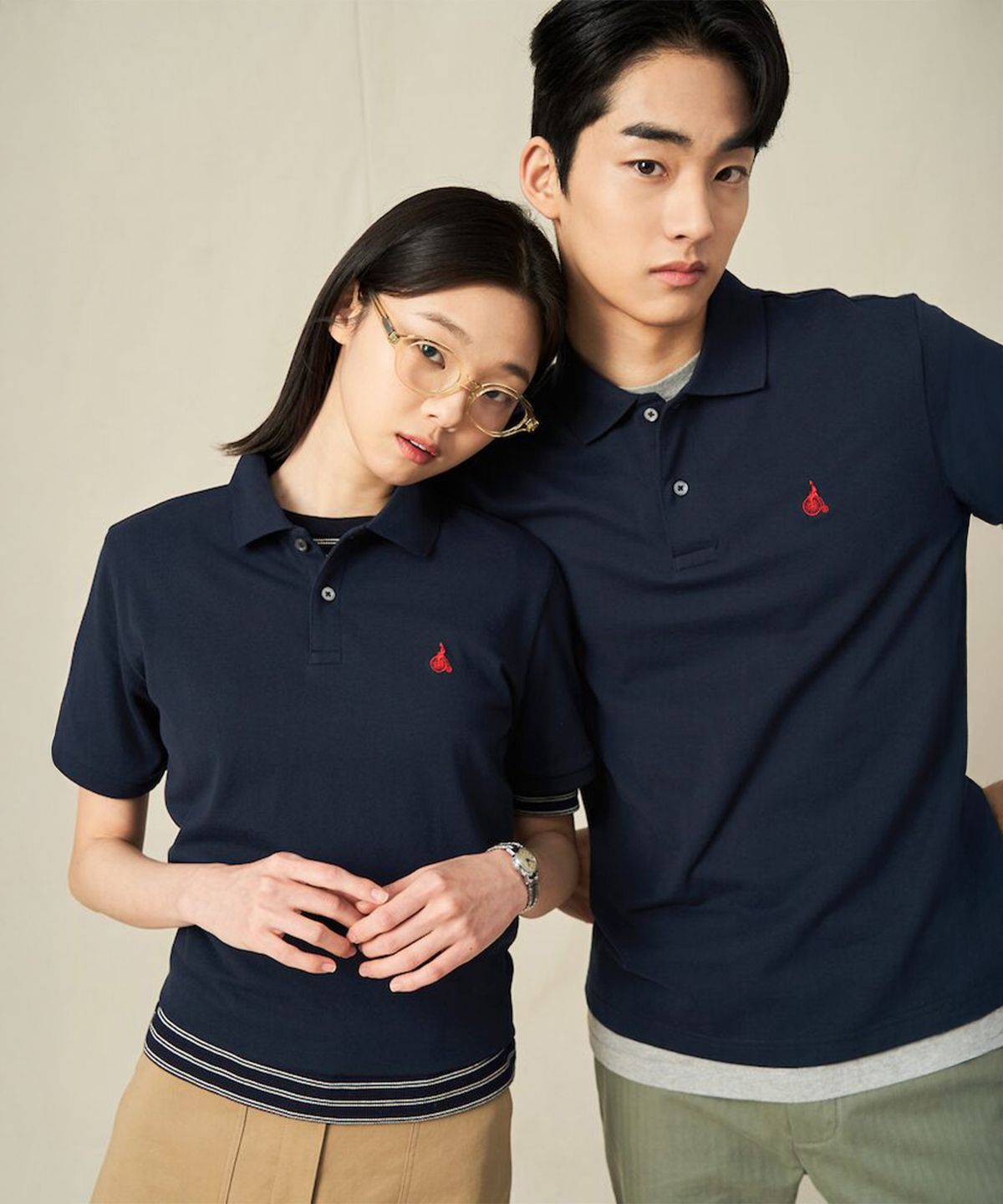 빈폴 멘(BEANPOLE MEN) [Essential] 남녀공용 수피마 코튼 피케 티셔츠  네이비 (BC5242E11R)