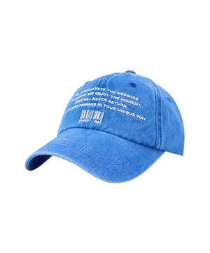 코드 레터링 워싱 볼캡_블루