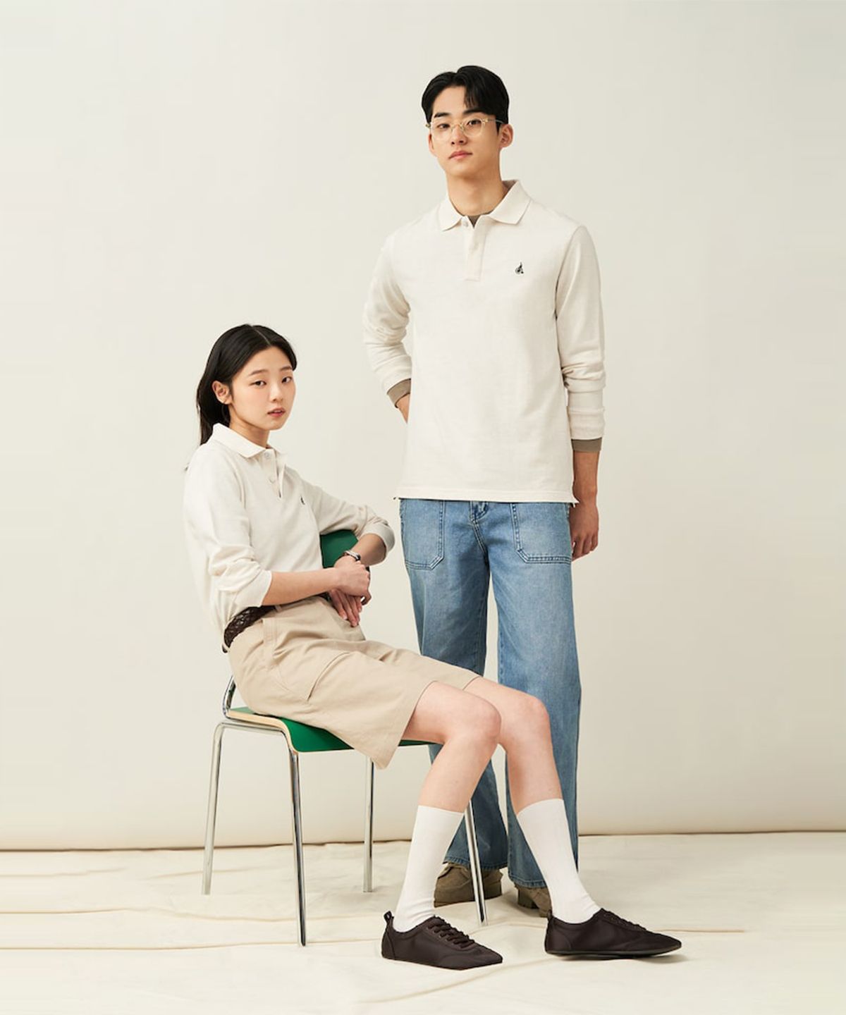 빈폴 멘(BEANPOLE MEN) [Essential] 남녀공용 수피마코튼 피케 티셔츠  베이지