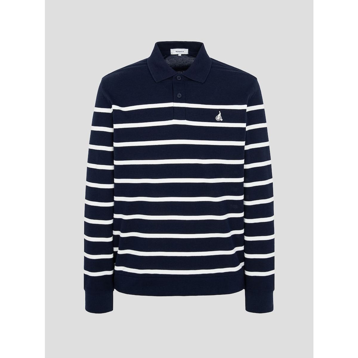 빈폴 멘(BEANPOLE MEN) 피케 스트라이프 칼라넥 티셔츠  네이비 (BC5141C14R)