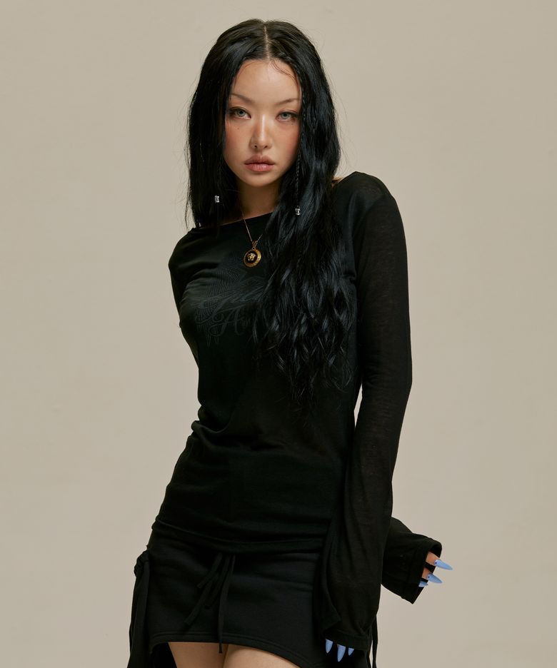 STAR WING SHEER LONG SLEEVE_BK